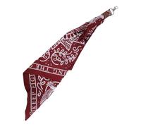 Asukohu Foulard unisexe tendance avec porte-clés imprimé vintage bandana pour cheveux tenue élégante pour les voyages et l'utilisation quotidienne de polyester emballage de tête, Brick Red Plus Buckl