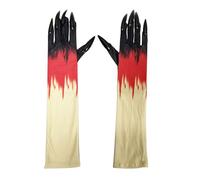 Asukohu Gants d'ongles d'horreur réalistes pour Halloween Accessoires de fête costumée pratiques Griffes effrayantes Jeu de rôle Gants amicaux Équipement d'Halloween, Noir , taille unique
