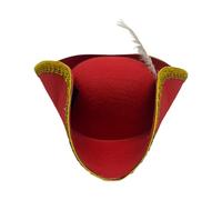 Asukohu Golden Lace Halloween Pirate Party Accessoires Casquettes pour Jeu imaginatif des Enfants Pirate Accessoires de fête costumée multicolore Tricorn