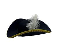 Asukohu Golden Lace Halloween Pirate Party Accessoires Casquettes pour Jeu imaginatif des Enfants Pirate Accessoires de fête costumée multicolore Tricorn