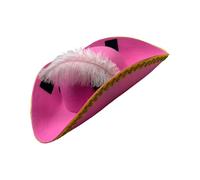 Asukohu Golden Lace Halloween Pirate Party Accessoires Casquettes pour Jeu imaginatif des Enfants Pirate Accessoires de fête costumée multicolore Tricorn