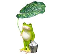 Asukohu Grenouilles tenant seau à feuilles résines sculpture miniature terrarium décorations table centre de table maison jardin ornement grenouilles tenir feuille et résine de seau figurine