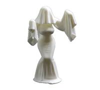 Asukohu Haunted Girl Figurine Fille Statue pour collectionneurs Présentoir de Bureau Parfait pour Halloween Décoration de fête Sculpture Artistique Halloween Objet de collection