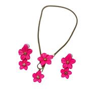 Asukohu Hot Day Ensemble de bijoux de plage Collier de fleurs tendance et boucles d'oreilles déclaration Alliage Bijoux Cadeau pour des occasions spéciales Boucles d'oreilles fleurs élégantes