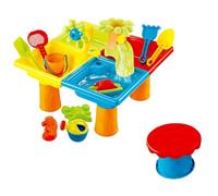 Asukohu Jeu de sable de plage vibrant pour enfants coloré et portable pour la plage et l'arrière-cour Jeu amusant Rond carré Table d'eau de sable Jouet