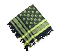 Asukohu Keffiyeh Foulards pour homme - Carré - Motif tête de mort - Tassels - Foulard arabe multifonction - Bandana - Turban arabe, Noir et jaune., taille unique