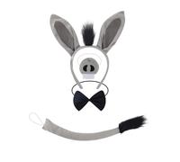 Asukohu L'ensemble de costume d'âne comprend une queue d'âne, un bandeau, un nœud papillon, une jupe, un gant et une jupe pour Halloween, déguisement pour enfants, cosplay, fête d'animaux