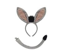 Asukohu L'ensemble de costume d'âne comprend une queue d'âne, un bandeau, un nœud papillon, une jupe, un gant et une jupe pour Halloween, déguisement pour enfants, cosplay, fête d'animaux