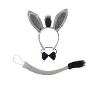 Asukohu L'ensemble de costume d'âne comprend une queue d'âne, un bandeau, un nœud papillon, une jupe, un gant et une jupe pour Halloween, déguisement pour enfants, cosplay, fête d'animaux