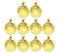 Asukohu Lot de 10 bases rondes pour pendentifs - 25 mm - Plateau à pendentifs ronds - Texture en alliage - Pour la fabrication de bijoux, taille unique, Comme décrit, Comme décrit.