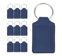 Asukohu Lot de 10 porte-clés en cuir synthétique - Rectangulaire - En cuir synthétique - Double face - Pour transfert de chaleur