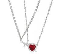 Asukohu Lot de 2 colliers élégants en alliage avec pendentif en forme de flèches en forme de cœur pour un usage quotidien et une fête, cadeau d'anniversaire, taille unique, Comme décrit, Comme décrit.
