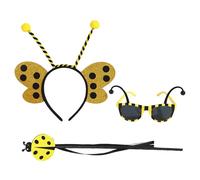 Asukohu Lot de 2 costumes d'abeille, costume d'abeille, pour Halloween, cosplay, amusant, pour avoir des accessoires, pour adultes et enfants