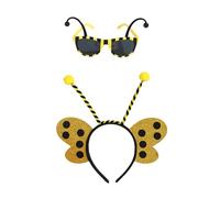 Asukohu Lot de 2 costumes d'abeille, costume d'abeille, pour Halloween, cosplay, amusant, pour avoir des accessoires, pour adultes et enfants