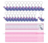 Asukohu Lot de 24 porte-clés en forme d'éléphant pour fête prénatale, cadeaux de naissance, invités, souvenir de retour