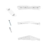 Asukohu Lot de 3 étagères flottantes transparentes Étagère murale contemporaine Installation facile Étagère d'angle de salle de bain Pas d'étagère murale de perçage