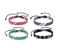 Asukohu Lot de 4 bracelets tissés arabes multi-usages inspirés arabes pour dattes et vêtements décontractés Bracelets uniques