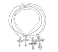 Asukohu Lot de 4 colliers à pendentif tendance - Collier à pendentif unique délicat - Texture en alliage - Pour une longue chaîne quotidienne, taille unique, Comme décrit, Comme décrit.