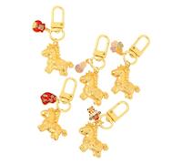 Asukohu Lot de 5 porte-clés décoratifs en alliage pour promouvoir la prospérité 2026 sur le thème du cheval