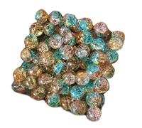 Asukohu Lot de 50 perles rondes transparentes multicolores en forme de glace broyées pour bracelets de collier faits à la main Les accessoires en verre pour l'artisanat