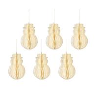 Asukohu Lot de 6 décorations à suspendre en forme de bonhomme de neige - Décoration festive en papier pour sapin de Noël - Accessoires de fête