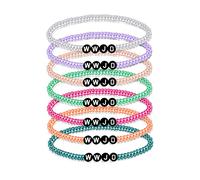 Asukohu Lot de 7 bracelets élastiques WWJD Perles Étirer Bracelets Religieux Coloré Quoi Faire Dignité Résine Perles WWJD, taille unique, Comme décrit