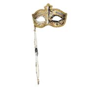 Asukohu Mascarade avec bâton de maintien pour Halloween, costume vénitien de Mardi Gras, carnaval pour fête, bal masqué, Mardi Gras avec bâton rétro Note de musique Halloween