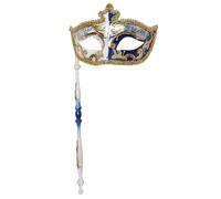 Asukohu Mascarade avec bâton de maintien pour Halloween, costume vénitien de Mardi Gras, carnaval pour fête, bal masqué, Mardi Gras avec bâton rétro Note de musique Halloween