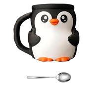 Asukohu Merveilleux Organisateurs de conteneurs à crème glacée Thème Penguins Double cuillère Protection pour boissons froides avec tiroirs secrets Forme de pingouins Décorations de la maison Gadget