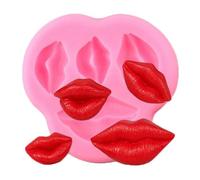 Asukohu Moule en silicone à lèvres rouges pour sucre, gâteaux, bonbons, biscuits, chocolats, blocs de glace, desserts français, décorations de gâteau, lèvres rouges, biscuits, moule en silicone pour