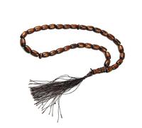Asukohu Perles de prière islamiques élégantes en bois de santal - 33 compteurs - Diamètre : 8 mm - Avec pendentif à breloques pour culte et culte - Utilisation quotidienne - Tasbih islamique, taille