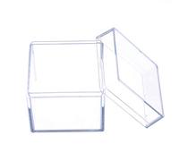 Asukohu Petite boîte de rangement carrée transparente à 5 côtés pour bonbons, pilules et petits bijoux présentoirs pour objets de collection en verre