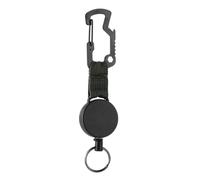 Asukohu Porte-clés rétractable mousqueton porte-badge boucles en fil d'acier Porte-clé avec câble en acier de 63 à 62 pouces