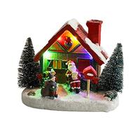 Asukohu Pour Noël créatif Ornement en résine Décoration lumineuse pour la maison Noël Artisanat Cadeaux pour voisins amis Bureau