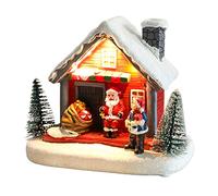 Asukohu Pour Noël créatif Ornement en résine Décoration lumineuse pour la maison Noël Artisanat Cadeaux pour voisins amis Bureau