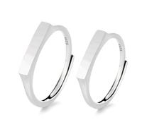 Asukohu Projection légère Bagues de couple réglables Bagues portables Accessoires élégants Anneaux de projection en argent pour les couples