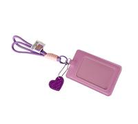 Asukohu PU Photocard Compact Showcase Porte-cartes Transparent Affichage photo Fenêtre Manches pour les amateurs de marchandises Étui en PU pour les trajets, pourpre, Beauté de masse