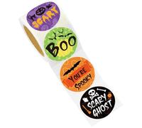 Asukohu Rouleau d'autocollants à thème d'Halloween pour emballage cadeau bonbons sacs bouchons et fêtes de vacances Bâton adhésif