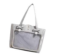Asukohu Sac à bandoulière léger présentant un dessin animé japonais, sac à main esthétique sous les aisselles pour les sorties décontractées et le shopping quotidien essentiel, Argenté., One Size