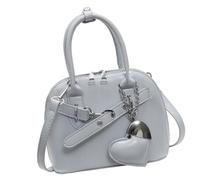 Asukohu Sac à bandoulière moderne en polyuréthane pour femme avec pendentif en forme de cœur élégant pour diverses occasions, bleu clair, One Size