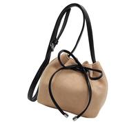 Asukohu Sac à bandoulière pour femme avec cordon de serrage et bandoulière en cuir synthétique pour tous les jours, kaki, One Size