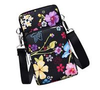 Asukohu Sac à bandoulière tendance pour femme pour transporter des téléphones portables et des portefeuilles, petit sac de voyage pour femme, Let a Hundred Flower, One Size