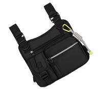 Asukohu Sac à dos pratique utilitaire avec bandoulière Sac léger résistant à l'usure avec plusieurs compartiments Poche gilet, Noir