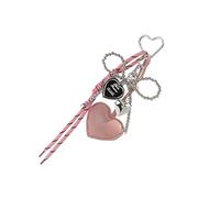 Asukohu Sac tendance avec nœud papillon et pendentif en forme de cœur en cuir synthétique - Fait à la main - Cordon tressé pour femmes et filles