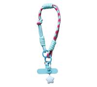 Asukohu Sangle de poignet réglable pour smartphones Polyester Étoile de construction Charm Cordon mobile Bracelet réglable Mignon Étoile Charm Téléphone Lanyard