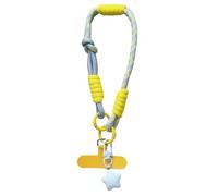 Asukohu Sangle de poignet réglable pour smartphones Polyester Étoile de construction Charm Cordon mobile Bracelet réglable Mignon Étoile Charm Téléphone Lanyard