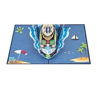 Asukohu Sea Cruise Ship Carte pop-up avec enveloppe - Carte de vœux de vacances - Note - Cadeau pour les vacances d'amis, cartes de bateau de croisière en mer