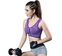 Asukohu Soutien-gorge de yoga sans fil pour femme avec fermeture éclair à l'avant Protection complète lors de la course avec coussinets amovibles Sport sans fil après une opération