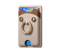Asukohu Support de carte de téléphone à dos adhésif avec mise à niveau du design Build In Stand & Bear pour un stockage et une organisation sécurisés Design mignon ours Porte-carte de téléphone
