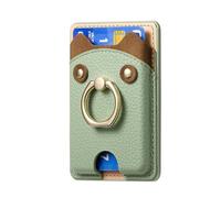 Asukohu Support de carte de téléphone à dos adhésif avec mise à niveau du design Build In Stand & Bear pour un stockage et une organisation sécurisés Design mignon ours Porte-carte de téléphone